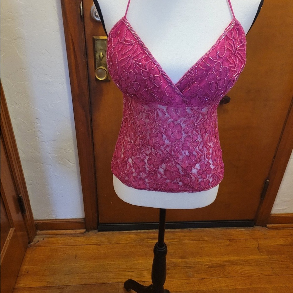 Pink Lace Camisole Top